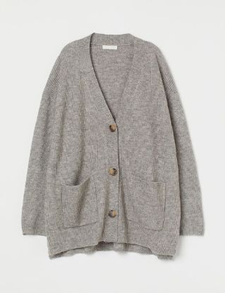 Picture of GROUPED - Rib-knit cardigan